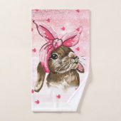 Gepersonaliseerde Hand geschilderde Bunny glitter Bad Handdoek (Handdoek)