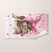 Gepersonaliseerde Hand geschilderde Bunny glitter Bad Handdoek (Handdoek)