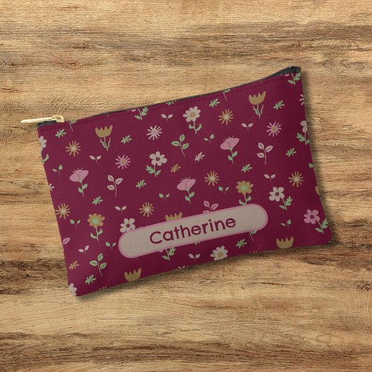 Gepersonaliseerde hand getekend bloemmotief reizen etui