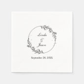 Gepersonaliseerde Hand Getrokken Bloemen Terracott Servet (Voorkant)