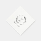 Gepersonaliseerde Hand Getrokken Bloemen Terracott Servet (Hoek)