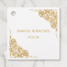 Gepersonaliseerde Hand getrokken Golden Rozen brui Bedankjes Labels