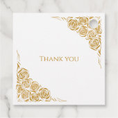 Gepersonaliseerde Hand getrokken Golden Rozen brui Bedankjes Labels (Achterkant)