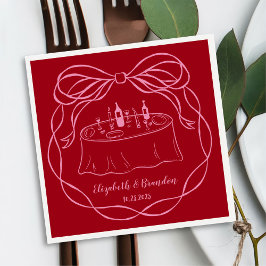 Gepersonaliseerde Hand Getrokken Huwelijk Monogram Servet