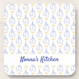 Gepersonaliseerde Hand getrokken Italiaanse Blauwe Bier Onderzetter