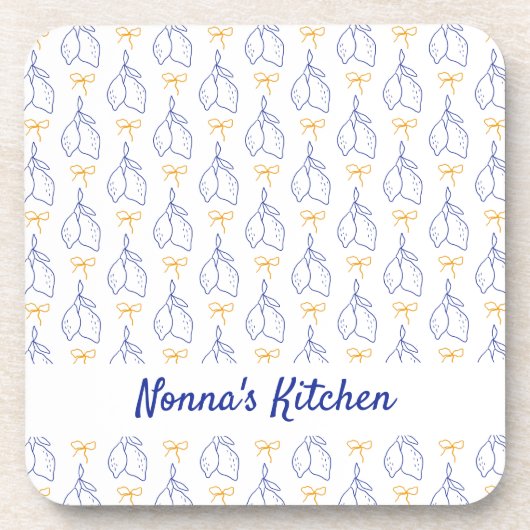 Gepersonaliseerde Hand getrokken Italiaanse Blauwe Bier Onderzetter (Voorkant)