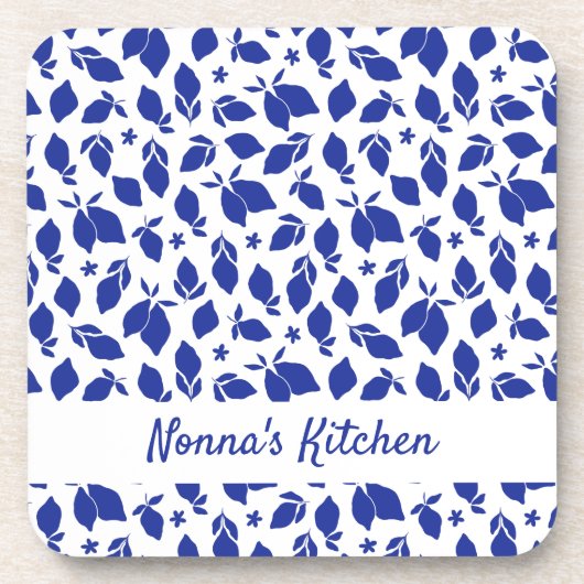 Gepersonaliseerde Hand getrokken Italiaanse Blauwe Bier Onderzetter (Voorkant)