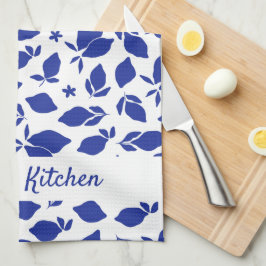 Gepersonaliseerde Hand getrokken Italiaanse Blauwe Theedoek