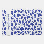 Gepersonaliseerde Hand getrokken Italiaanse Blauwe Theedoek (Horizontaal)