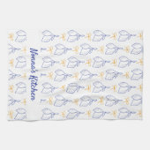 Gepersonaliseerde Hand getrokken Italiaanse Blauwe Theedoek (Horizontaal)