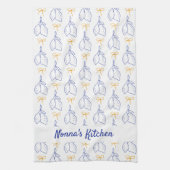 Gepersonaliseerde Hand getrokken Italiaanse Blauwe Theedoek (Verticaal)