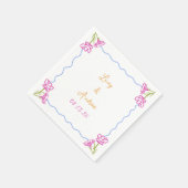 Gepersonaliseerde Hand Getrokken Italiaanse Bloeme Servet (Hoek)