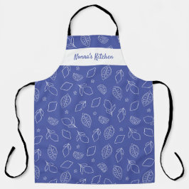 Gepersonaliseerde Hand getrokken Italiaanse citroe Schort