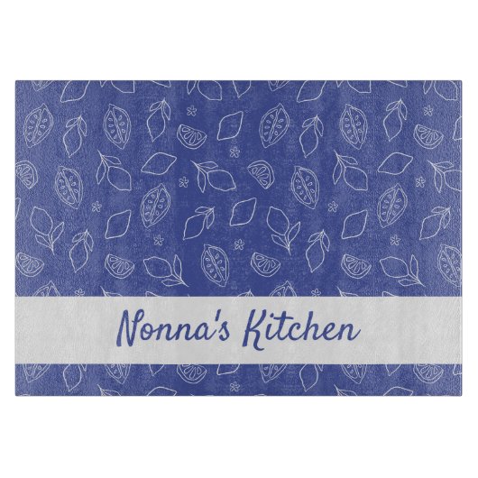 Gepersonaliseerde Hand getrokken Italiaanse citroe Snijplank (Voorkant)