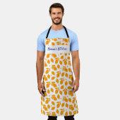 Gepersonaliseerde Hand getrokken Italiaanse gele c Schort (Gedragen)