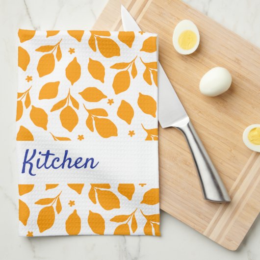 Gepersonaliseerde Hand getrokken Italiaanse gele c Theedoek (Quarter Fold)