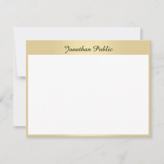 Gepersonaliseerde Hand Gold Script Tekst Sjabloon  (Voorkant)