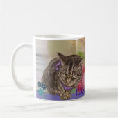 Gepersonaliseerde Hand-Painted Cat Art Mok met tul (Links)