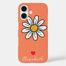 Gepersonaliseerde Hand Verdronken Schattigee Daisy iPhone 16 Hoesje