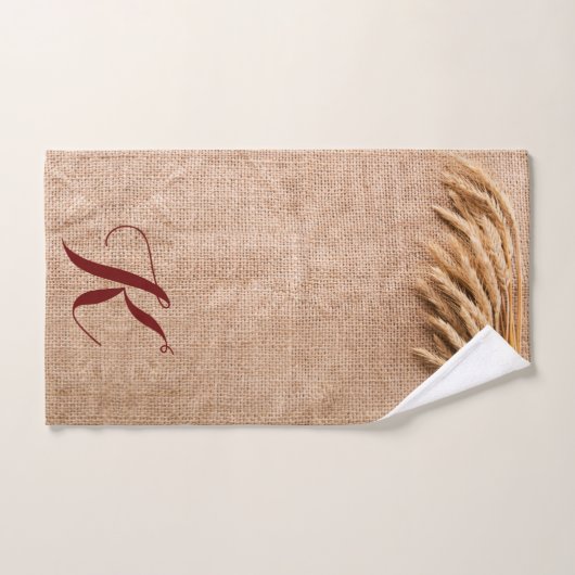 Gepersonaliseerde Handdoek Tarwe op Burlap Sack Co (Handdoek)