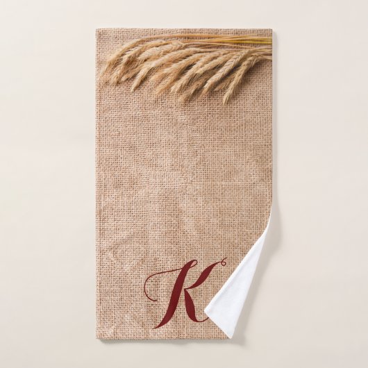 Gepersonaliseerde Handdoek Tarwe op Burlap Sack Co (Handdoek)