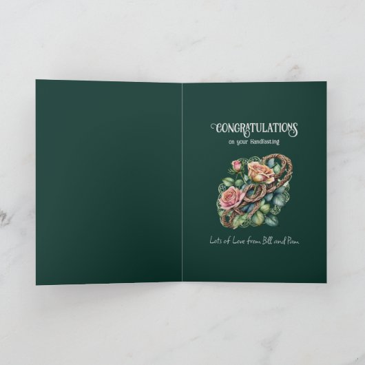 GEPERSONALISEERDE HANDFASTING IERSE KELTISCHE KNOP KAART (Binnen)