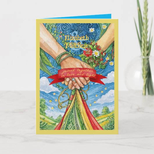 GEPERSONALISEERDE HANDFASTING KAART PAGAN CELTIC D (Voorkant)