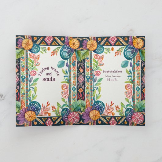 GEPERSONALISEERDE HANDFASTING KAART PAGAN FOLKART  (Binnen)