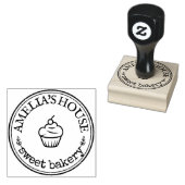 Gepersonaliseerde handgemaakte bakkerij Logo Cute Rubberstempel (Gestempeld)