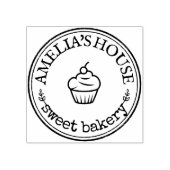 Gepersonaliseerde handgemaakte bakkerij Logo Cute Rubberstempel (Afrduk)