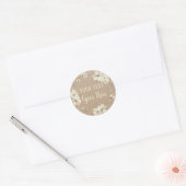 Gepersonaliseerde Handgemaakte  Bloemen Rustiek Ronde Sticker (Envelop)