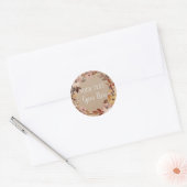 Gepersonaliseerde Handgemaakte  Bloemen Rustieke K Ronde Sticker (Envelop)