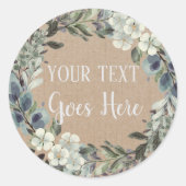 Gepersonaliseerde Handgemaakte  Bloemen Rustieke K Ronde Sticker (Voorkant)