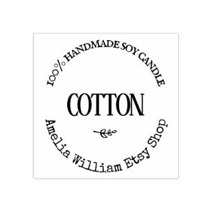 Gepersonaliseerde handgemaakte kaars product label rubberstempel