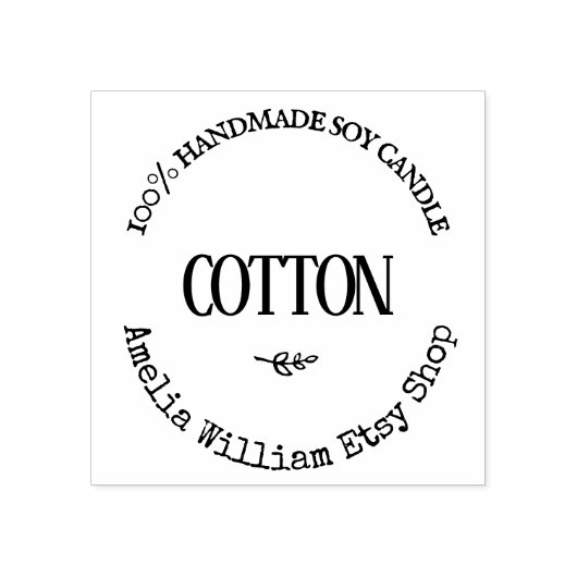 Gepersonaliseerde handgemaakte kaars product label rubberstempel (Afrduk)