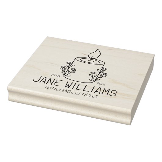 Gepersonaliseerde handgemaakte kaarsen, groot rubberstempel (Stempel)