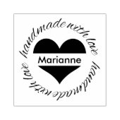 Gepersonaliseerde handgemaakte met liefde hart rub rubberstempel (Afrduk)