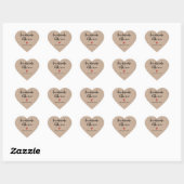Gepersonaliseerde handgemaakte met liefde rustieke hart sticker (Vel)