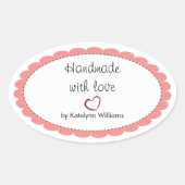 Gepersonaliseerde handgemaakte met liefde Sticker  (Voorkant)