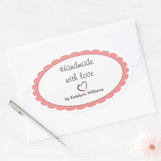 Gepersonaliseerde handgemaakte met liefde Sticker  (Envelop)
