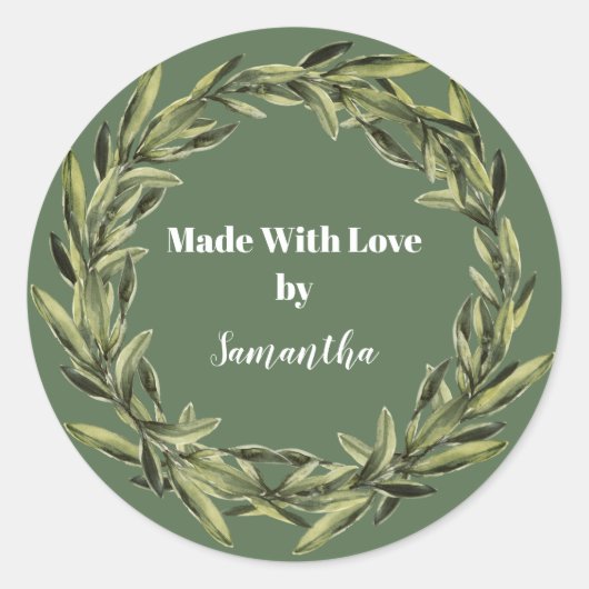 Gepersonaliseerde handgemaakte productventilator W Ronde Sticker (Voorkant)