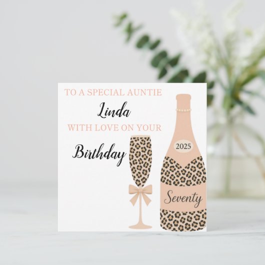 Gepersonaliseerde handgemaakte verjaardag kaart (Staand voorkant)