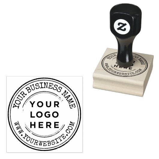 Gepersonaliseerde handgemaakte zakelijke logo stij rubberstempel (Gestempeld)