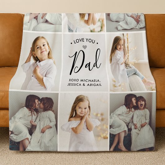 Gepersonaliseerde handgeschreven liefde je vader 8 fleece deken