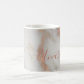 Gepersonaliseerde handgeschreven naam roos gouden  koffiemok (Center)