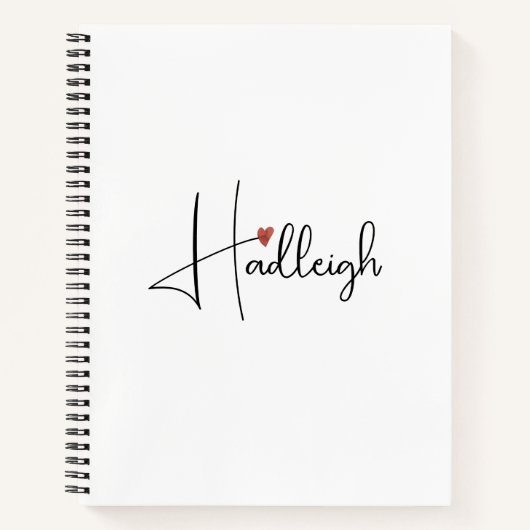 Gepersonaliseerde handgeschreven scriptnaam notitieboek (Voorkant)