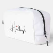 Gepersonaliseerde handgeschreven scriptnaam toilettasje (Rechterhoek)