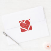 Gepersonaliseerde handgetekende hart Valentijn van Vierkante Sticker (Envelop)