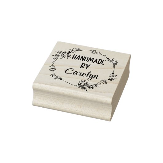 Gepersonaliseerde "Handmade By" houten stempel (Stempel)