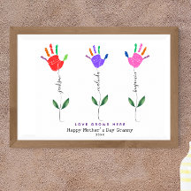 Gepersonaliseerde Handprint bloem Art 3 bloemnamen